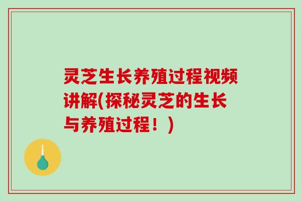 灵芝生长养殖过程视频讲解(探秘灵芝的生长与养殖过程！)
