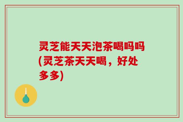 灵芝能天天泡茶喝吗吗(灵芝茶天天喝，好处多多)