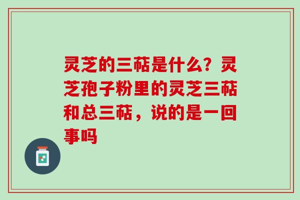 灵芝的三萜是什么？灵芝孢子粉里的灵芝三萜和总三萜，说的是一回事吗