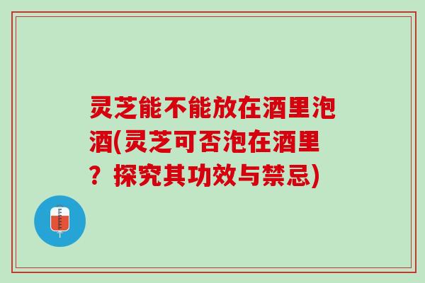 灵芝能不能放在酒里泡酒(灵芝可否泡在酒里？探究其功效与禁忌)