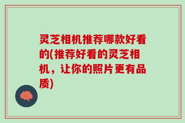 灵芝相机推荐哪款好看的(推荐好看的灵芝相机，让你的照片更有品质)