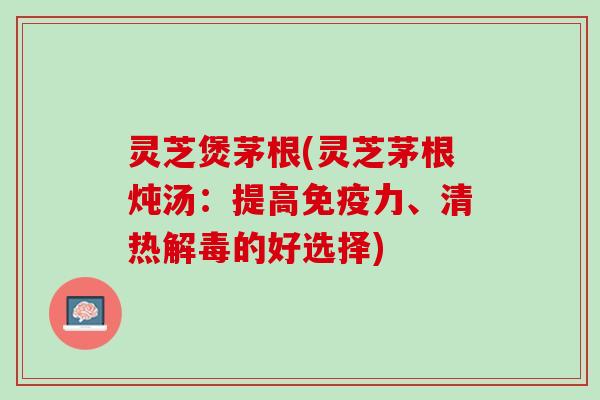 灵芝煲茅根(灵芝茅根炖汤：提高免疫力、清热解毒的好选择)