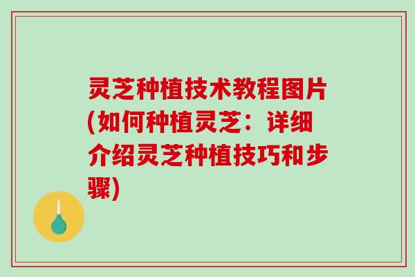 灵芝种植技术教程图片(如何种植灵芝：详细介绍灵芝种植技巧和步骤)