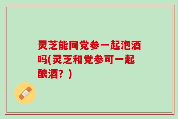 灵芝能同党参一起泡酒吗(灵芝和党参可一起酿酒？)