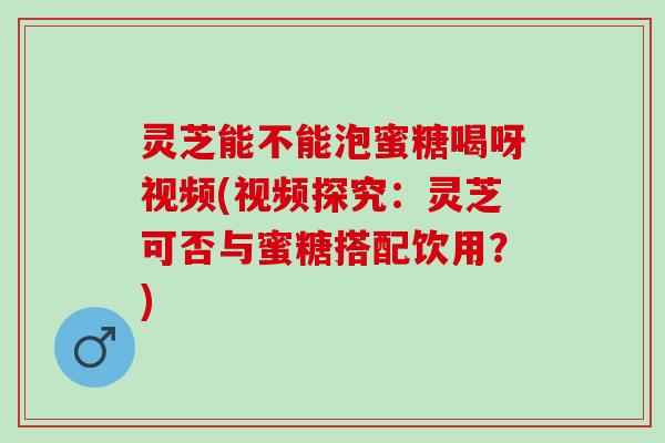 灵芝能不能泡蜜糖喝呀视频(视频探究：灵芝可否与蜜糖搭配饮用？)