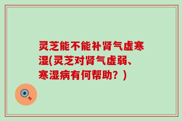 灵芝能不能补肾气虚寒湿(灵芝对肾气虚弱、寒湿病有何帮助？)