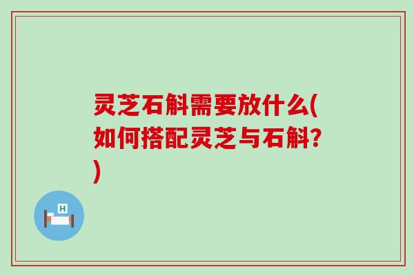 灵芝石斛需要放什么(如何搭配灵芝与石斛？)