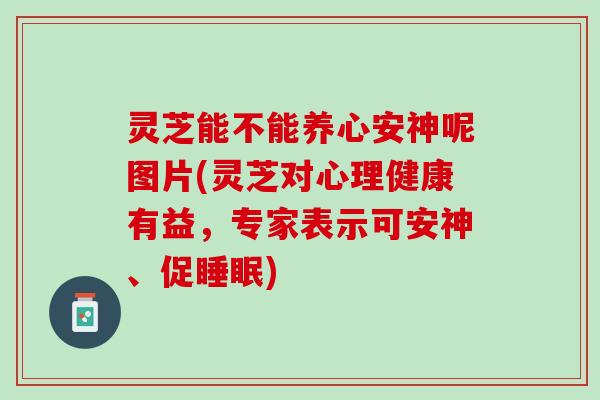 灵芝能不能养心安神呢图片(灵芝对心理健康有益，专家表示可安神、促睡眠)