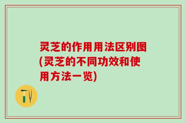 灵芝的作用用法区别图(灵芝的不同功效和使用方法一览)
