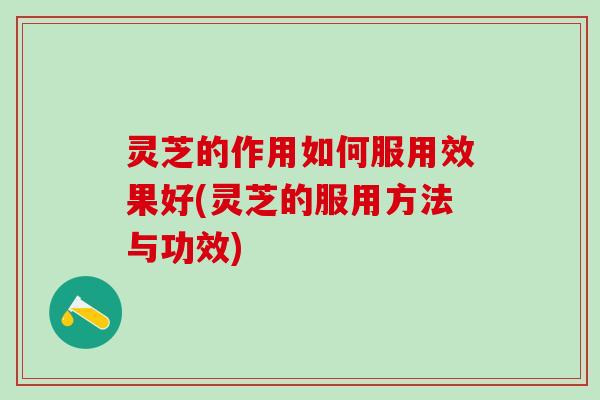 灵芝的作用如何服用效果好(灵芝的服用方法与功效)