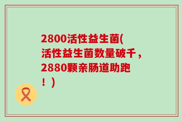 2800活性益生菌(活性益生菌数量破千，2880颗亲肠道助跑！)