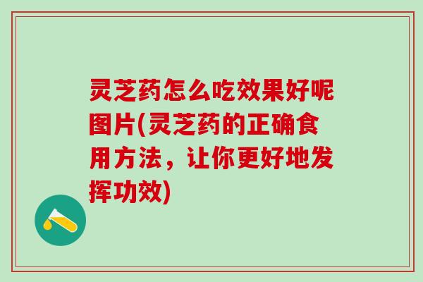 灵芝药怎么吃效果好呢图片(灵芝药的正确食用方法，让你更好地发挥功效)
