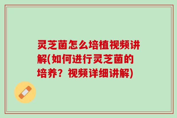 灵芝菌怎么培植视频讲解(如何进行灵芝菌的培养？视频详细讲解)
