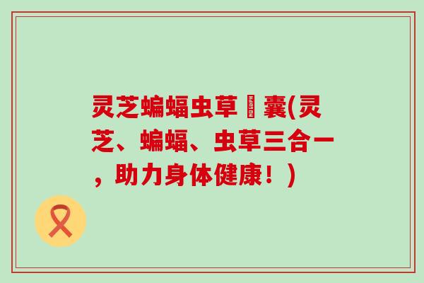 灵芝蝙蝠虫草膠囊(灵芝、蝙蝠、虫草三合一，助力身体健康！)