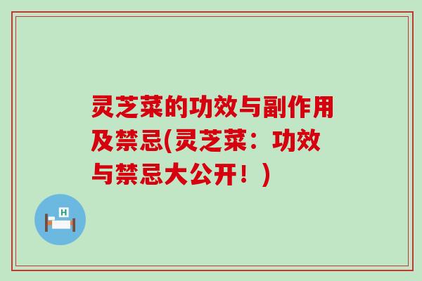 灵芝菜的功效与副作用及禁忌(灵芝菜：功效与禁忌大公开！)