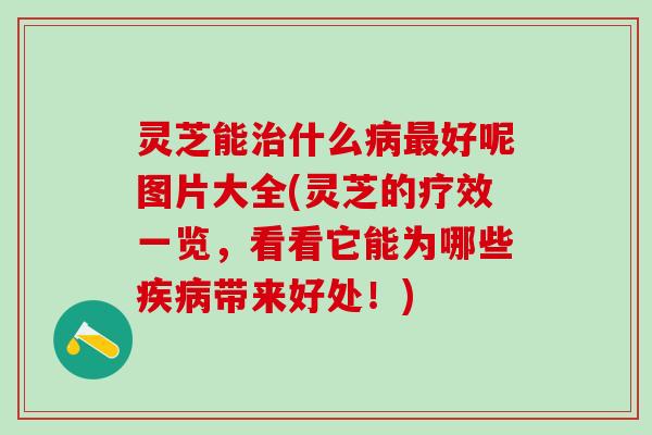 灵芝能治什么病最好呢图片大全(灵芝的疗效一览，看看它能为哪些疾病带来好处！)