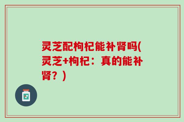 灵芝配枸杞能补肾吗(灵芝+枸杞：真的能补肾？)