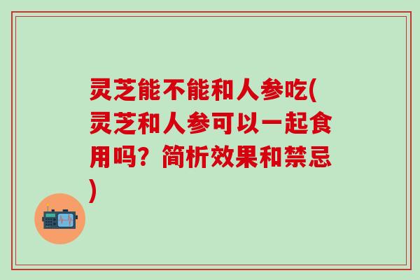 灵芝能不能和人参吃(灵芝和人参可以一起食用吗？简析效果和禁忌)