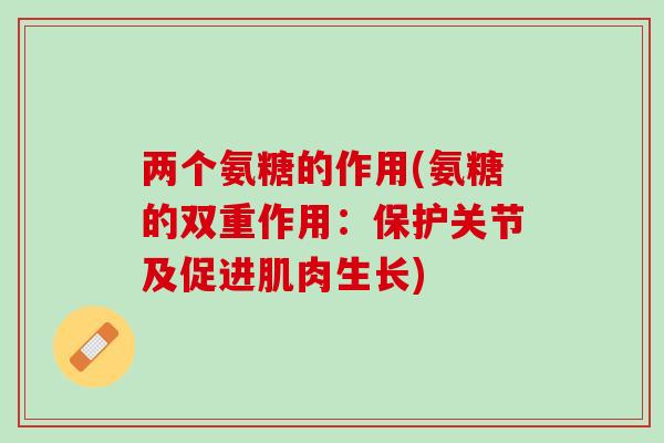 两个氨糖的作用(氨糖的双重作用：保护关节及促进肌肉生长)