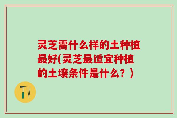 灵芝需什么样的土种植最好(灵芝最适宜种植的土壤条件是什么？)