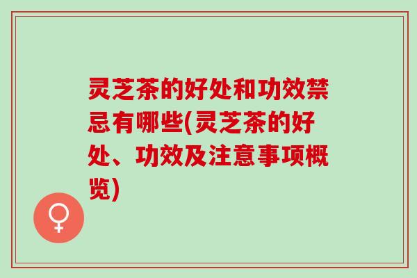 灵芝茶的好处和功效禁忌有哪些(灵芝茶的好处、功效及注意事项概览)