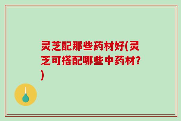 灵芝配那些药材好(灵芝可搭配哪些中药材？)