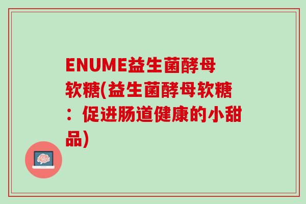 ENUME益生菌酵母软糖(益生菌酵母软糖：促进肠道健康的小甜品)