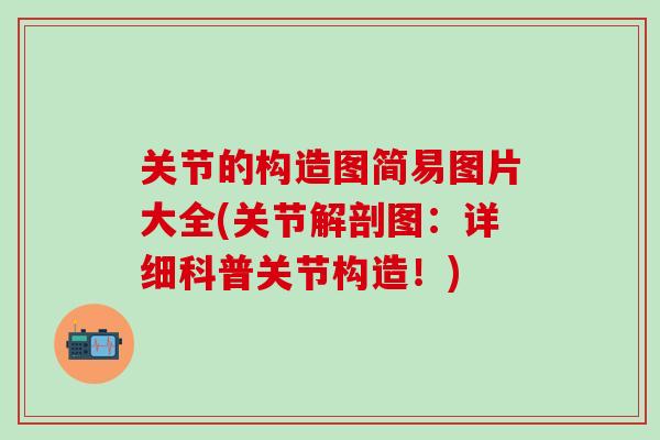 关节的构造图简易图片大全(关节解剖图：详细科普关节构造！)