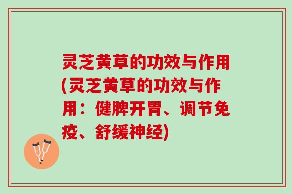灵芝黄草的功效与作用(灵芝黄草的功效与作用：健脾开胃、调节免疫、舒缓神经)
