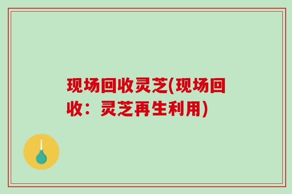 现场回收灵芝(现场回收：灵芝再生利用)
