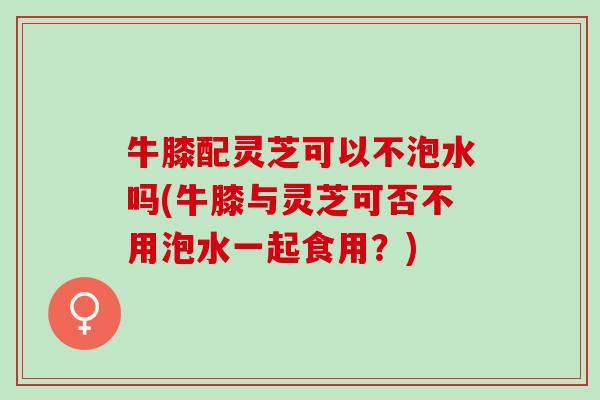 牛膝配灵芝可以不泡水吗(牛膝与灵芝可否不用泡水一起食用？)
