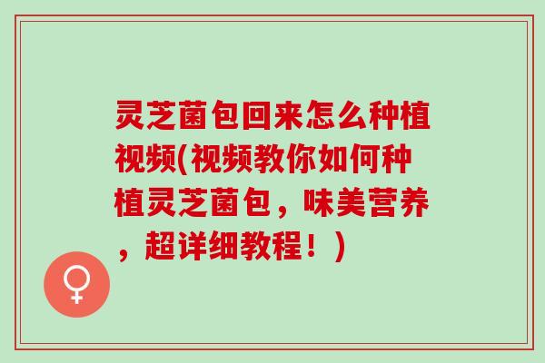 灵芝菌包回来怎么种植视频(视频教你如何种植灵芝菌包，味美营养，超详细教程！)