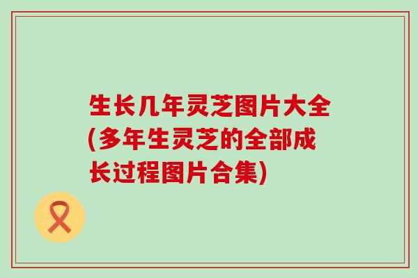 生长几年灵芝图片大全(多年生灵芝的全部成长过程图片合集)