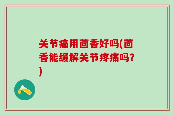 关节痛用茴香好吗(茴香能缓解关节疼痛吗？)