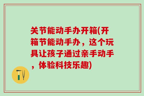 关节能动手办开箱(开箱节能动手办，这个玩具让孩子通过亲手动手，体验科技乐趣)