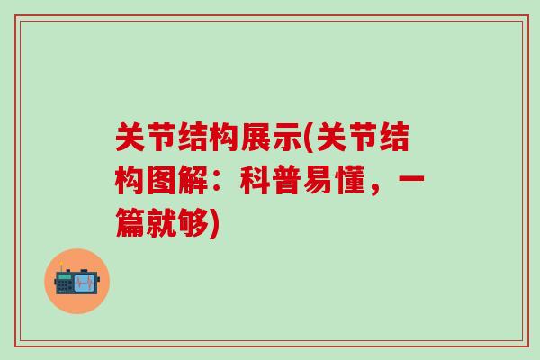 关节结构展示(关节结构图解：科普易懂，一篇就够)