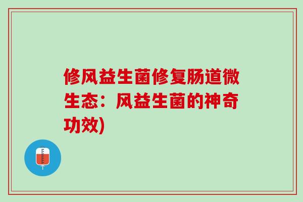 修风益生菌修复肠道微生态：风益生菌的神奇功效)