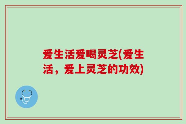 爱生活爱喝灵芝(爱生活，爱上灵芝的功效)