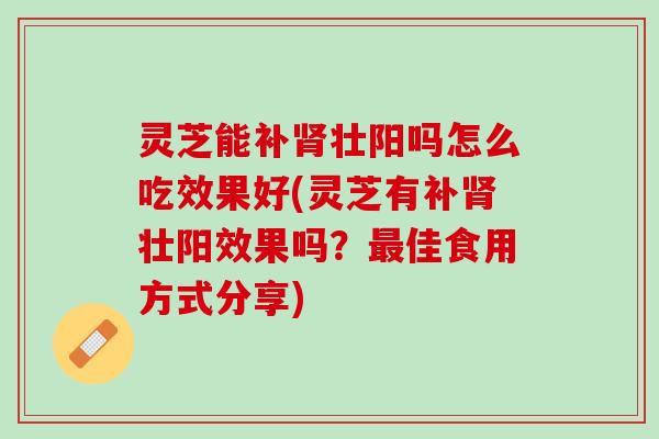 灵芝能补肾壮阳吗怎么吃效果好(灵芝有补肾壮阳效果吗？最佳食用方式分享)