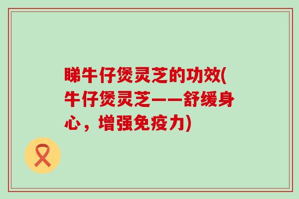 睇牛仔煲灵芝的功效(牛仔煲灵芝——舒缓身心，增强免疫力)
