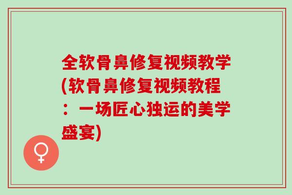 全软骨鼻修复视频教学(软骨鼻修复视频教程：一场匠心独运的美学盛宴)