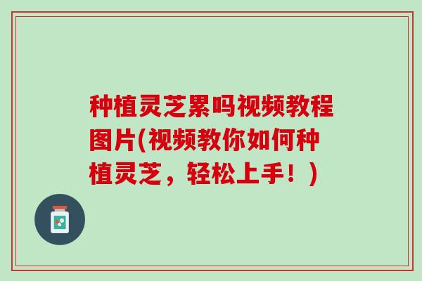 种植灵芝累吗视频教程图片(视频教你如何种植灵芝，轻松上手！)