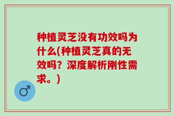 种植灵芝没有功效吗为什么(种植灵芝真的无效吗？深度解析刚性需求。)