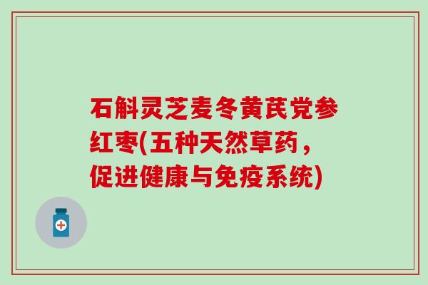 石斛灵芝麦冬黄芪党参红枣(五种天然草药，促进健康与免疫系统)