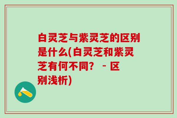 白灵芝与紫灵芝的区别是什么(白灵芝和紫灵芝有何不同? - 区别浅析) 白灵芝与紫灵芝的区别是什么(白灵芝和紫灵芝有何不同? - 区别浅析)