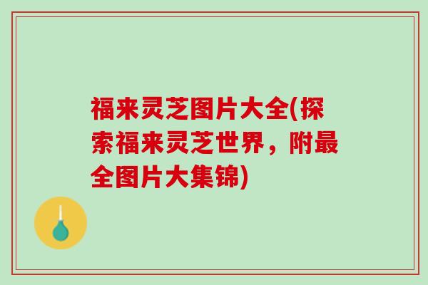 福来灵芝图片大全(探索福来灵芝世界，附最全图片大集锦)