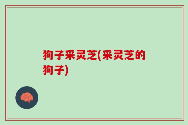 狗子采灵芝(采灵芝的狗子) 狗子采灵芝(采灵芝的狗子)
