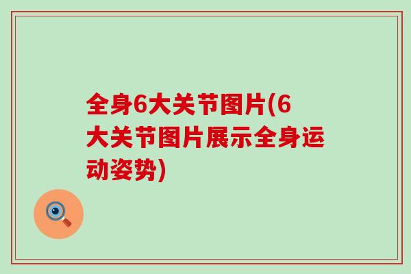 全身6大关节图片(6大关节图片展示全身运动姿势)