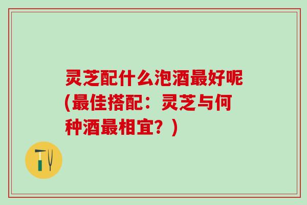 灵芝配什么泡酒最好呢(最佳搭配：灵芝与何种酒最相宜？)