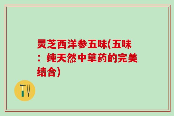 灵芝西洋参五味(五味:纯天然中草药的完美结合) 灵芝西洋参五味(五味:纯天然中草药的完美结合)